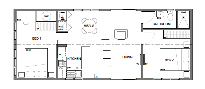 Double width container